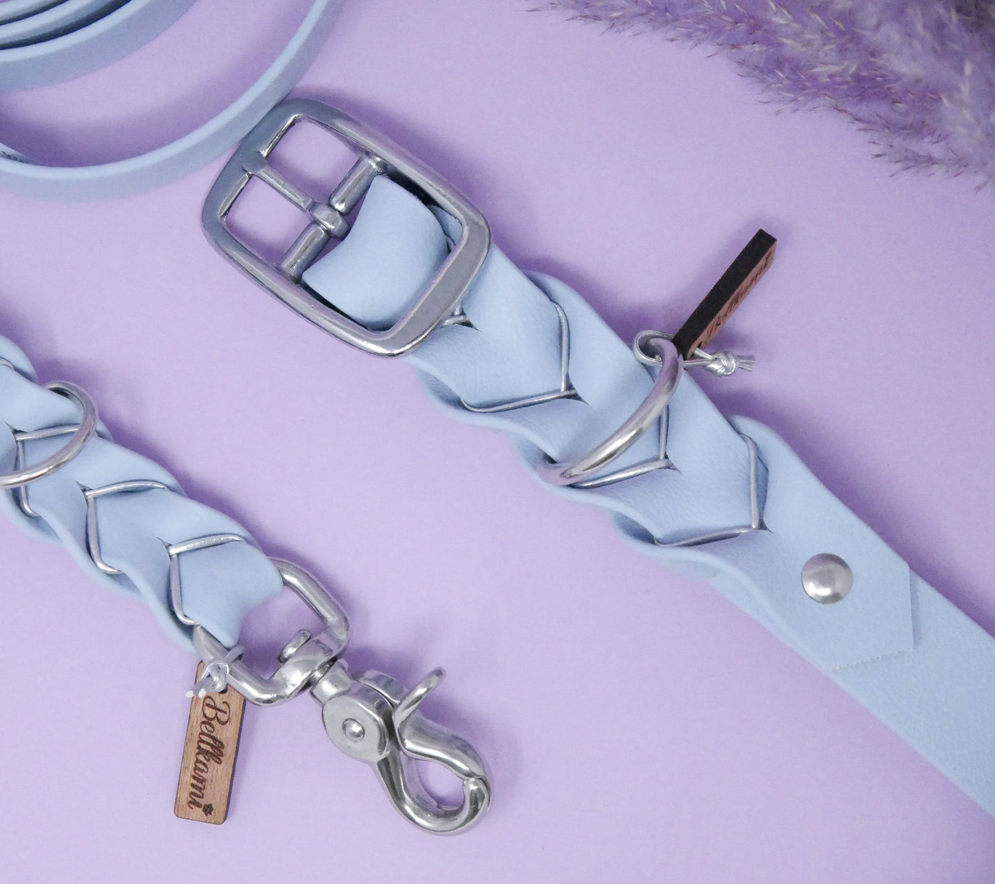 Biothane Halsband Deluxe - Pastell-Blau