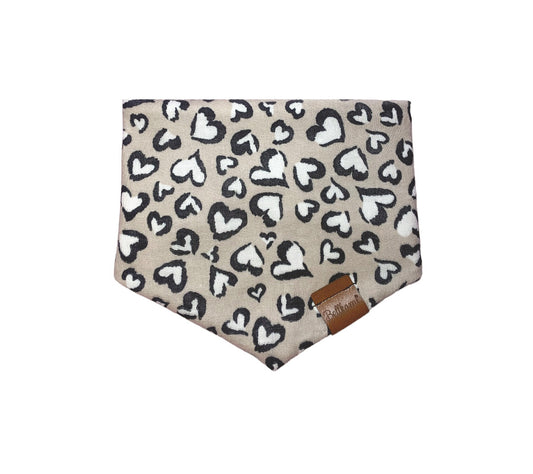 Bandana Leo Hearts Grey