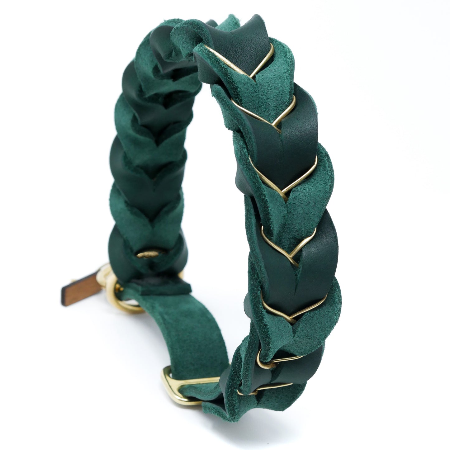 Zugstopphalsband Leather Deluxe - Rundgeflochten