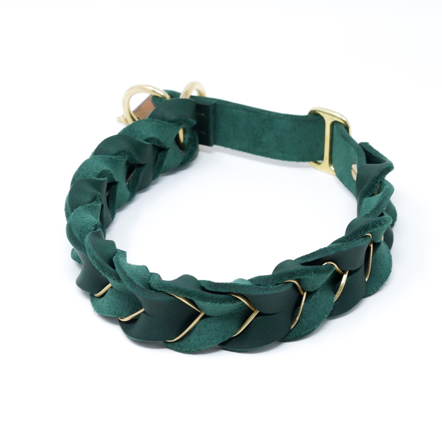 Zugstopphalsband Leather Deluxe - Rundgeflochten