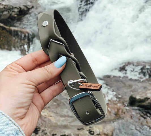 Biothane Halsband Deluxe - Oliv