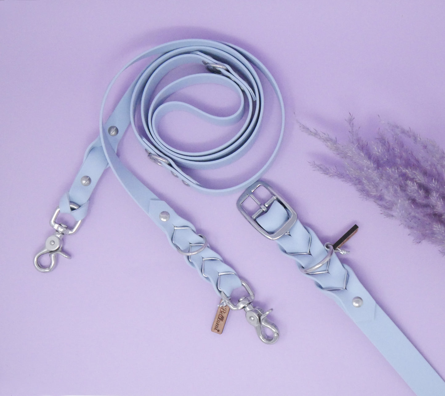 Biothane Leine Deluxe - Pastelblau