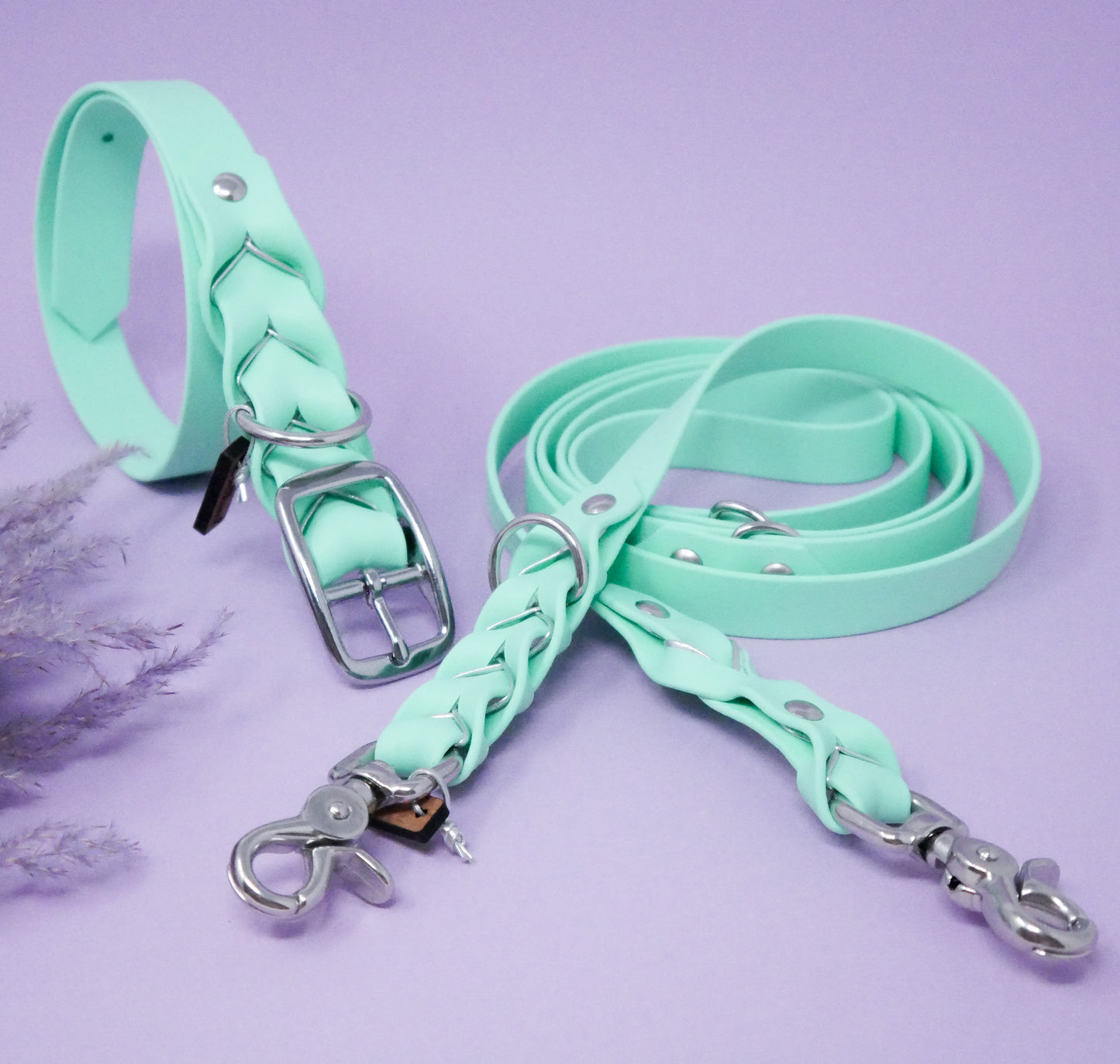 Biothane Halsband Deluxe - Caribbean Green