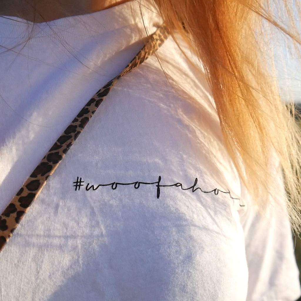 T-Shirt #Woofaholic White - Organic