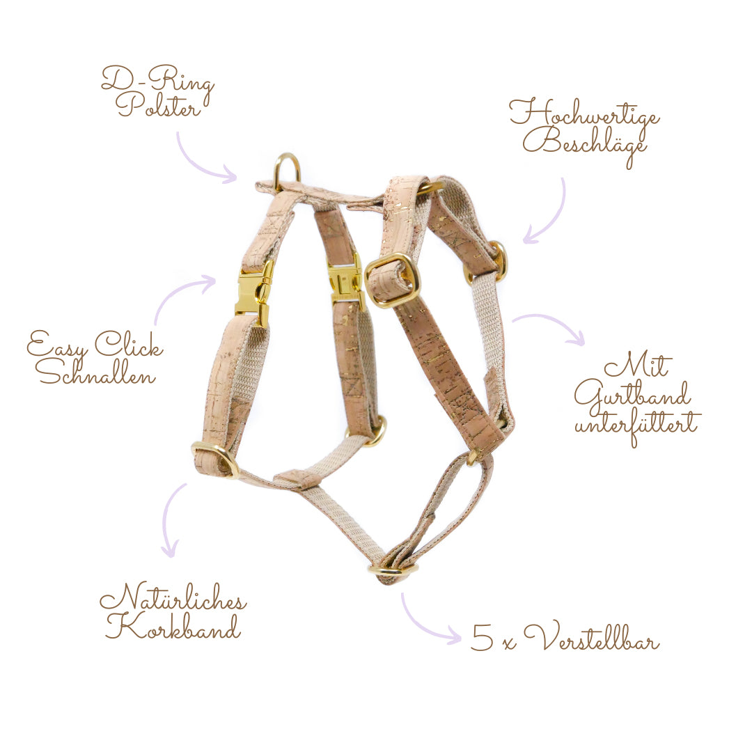 Cork Dog Harness - Golden Day