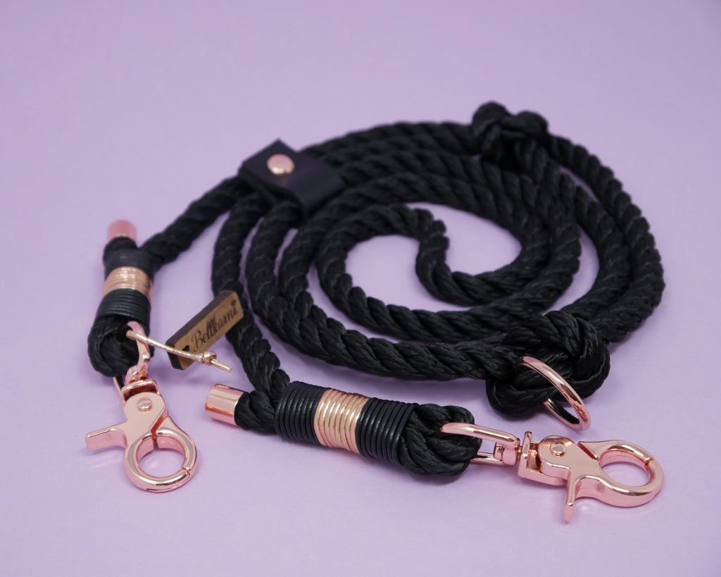 Rope leash 'Black Beauty'