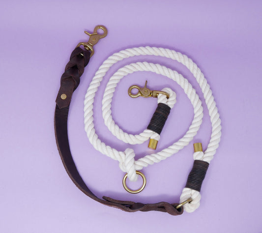 Cotton meets Leather leash